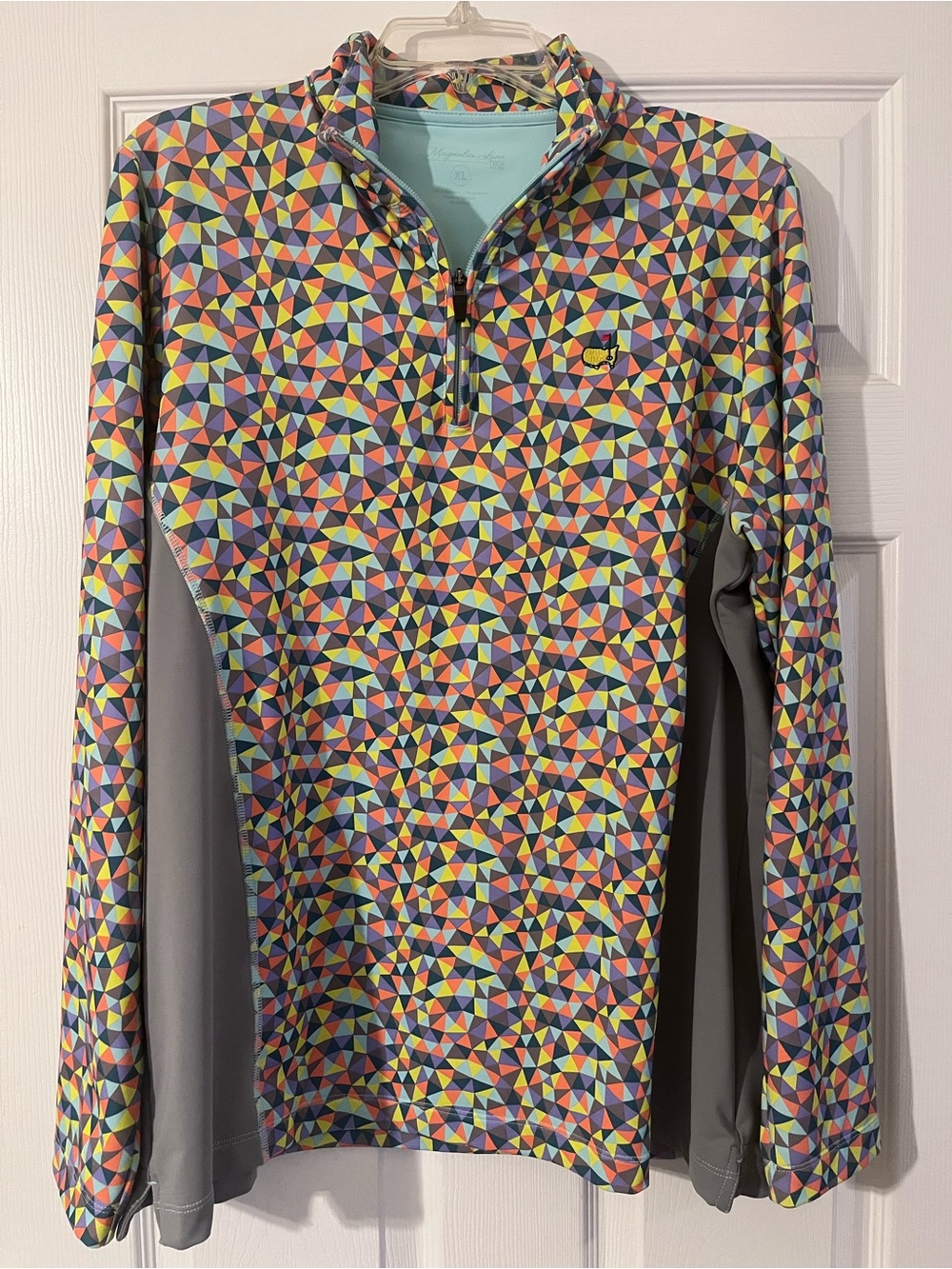 EUC Sz XL Masters Multicolor Geometric Quarter-Zip Tunic by Magnolia Lane